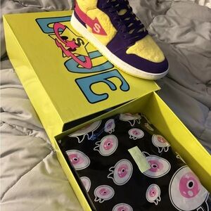 Stylish Purple and Yellow Sneakers